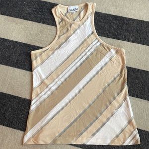 Ganni neutral stripe tank